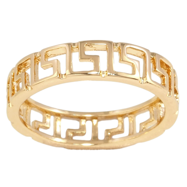 Каблучка Xuping Позолота 18K Меандрова Лінія фото №16