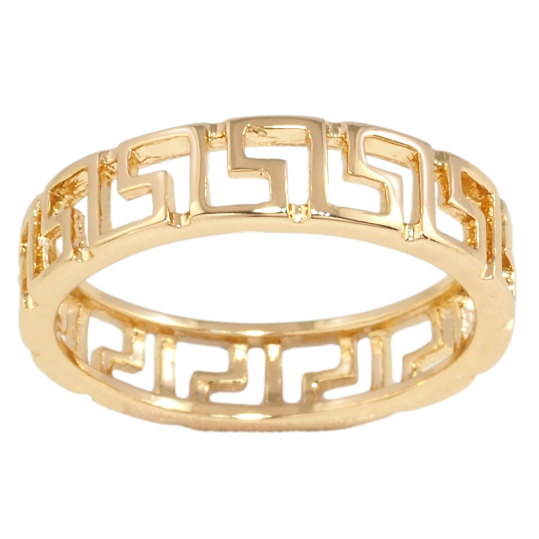 Каблучка Xuping Позолота 18K Меандрова Лінія фото №1