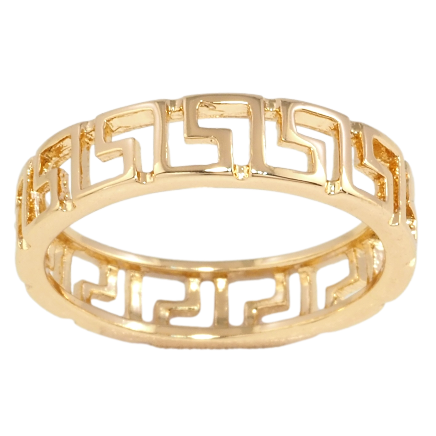 Каблучка Xuping Позолота 18K Меандрова Лінія фото №1