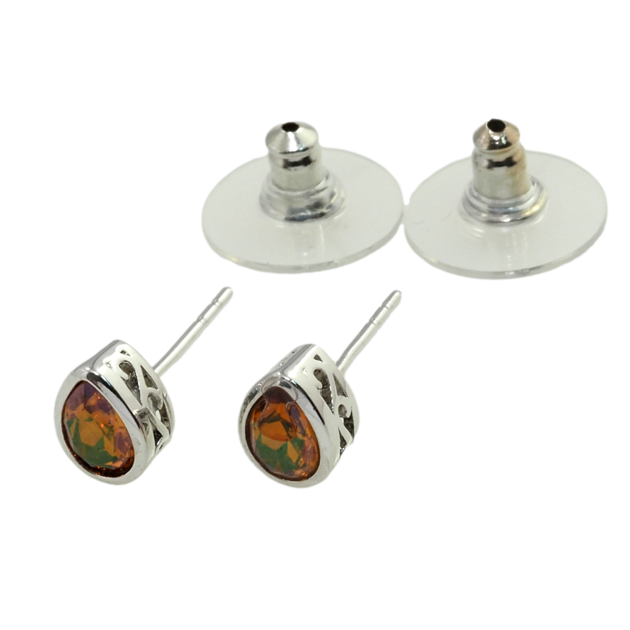 Сережки Xuping колір Родій з кристалами Swarovski пусети Крапелька фото №1