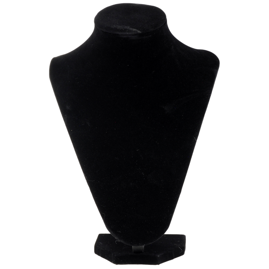 УЦЕНКА Незначительные потертости. Подставка Шея под колье, цепочки Черная бархатная  ВШ - 24х18 см фото №1