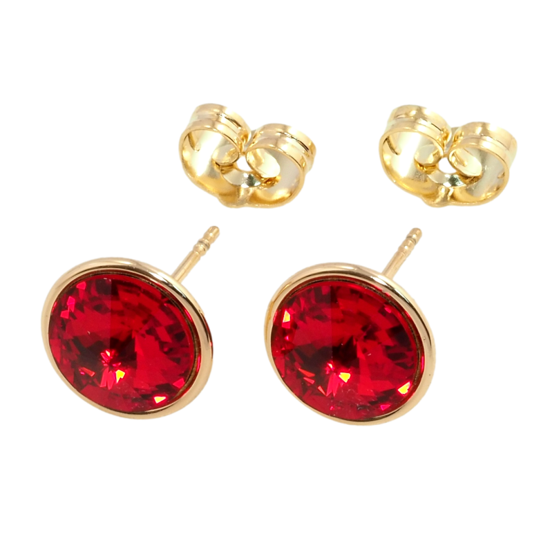 Сережки Xuping колір 18K з кристалами Swarovski пусети Кристал Глуха Оправа ø 8мм фото №1