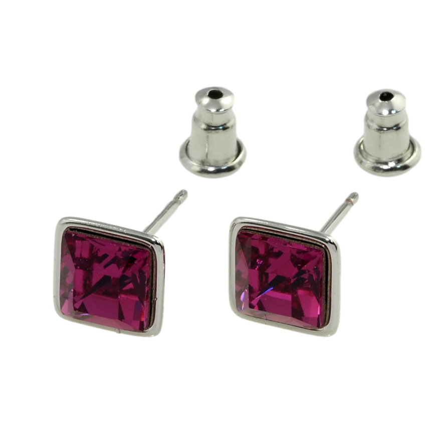 Сережки Xuping колір Родій з кристалами Swarovski пусети Квадратний Кристал 6х6 мм фото №1 Сережки Xuping колір Родій з кристалами Swarovski пусети Квадратний Кристал 6х6 мм фото №1