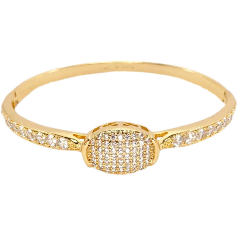 Браслет Xuping Позолота 18K Розсип Дрібних Кристалів ø 6 см фото №1 Браслет Xuping Позолота 18K Розсип Дрібних Кристалів ø 6 см фото №1