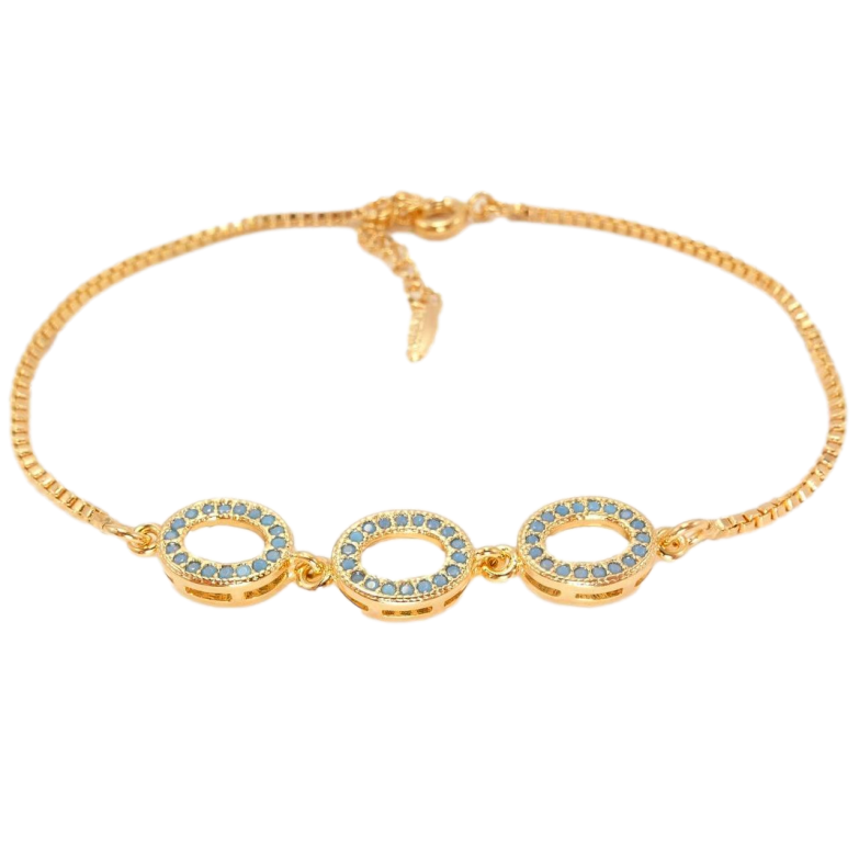 Браслет Xuping Позолота 18K Три Овала с доп.цепочкой длина 17,5-21см фото №1