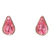 Серьги Xuping цвет Родий с кристаллами Swarovski пусеты Розовый Кристалл Капелька фото №2