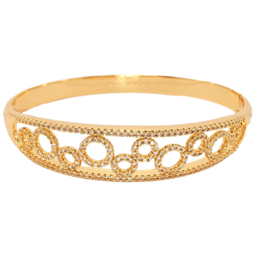 Браслет Xuping Позолота 18K Кружочки Инкрустация Цирконий ø 6 см фото №1 Браслет Xuping Позолота 18K Кружочки Инкрустация Цирконий ø 6 см фото №1