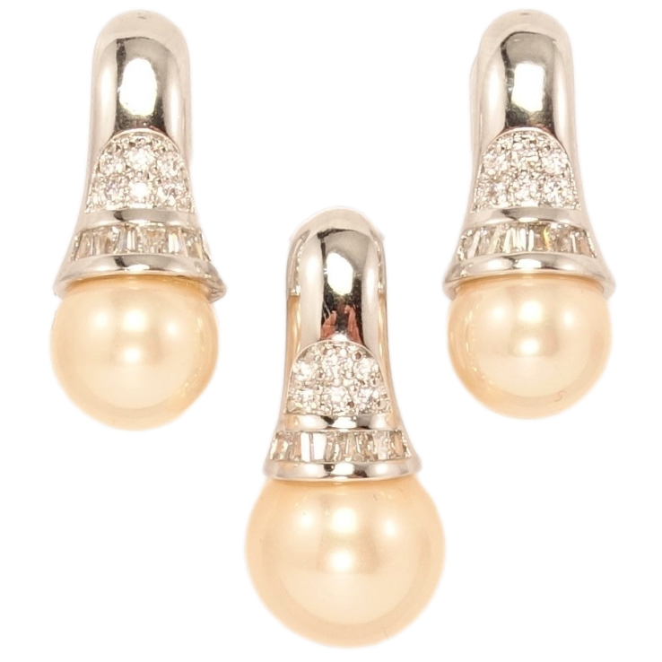 Набір Xuping Родій Сережки Кулон Пудрова Перлина в Декоративному Ковпачку фото №3