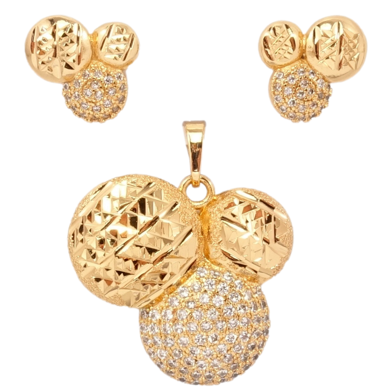 Набір Xuping Позолота 18K Сережки Кулон Тріо фото №1