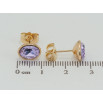 Серьги Xuping цвет 18K с кристаллами Swarovski пусеты Сиреневый овальный кристалл в ободковой оправе фото №3