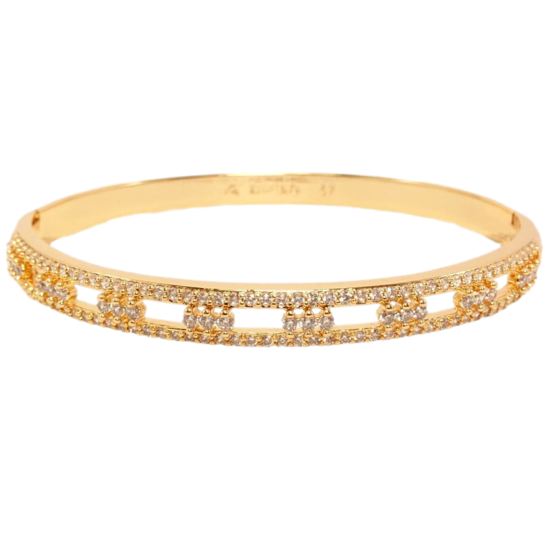 Браслет Xuping Позолота 18K Орнамент с цирконием ø 5,7см фото №1 Браслет Xuping Позолота 18K Орнамент с цирконием ø 5,7см фото №1