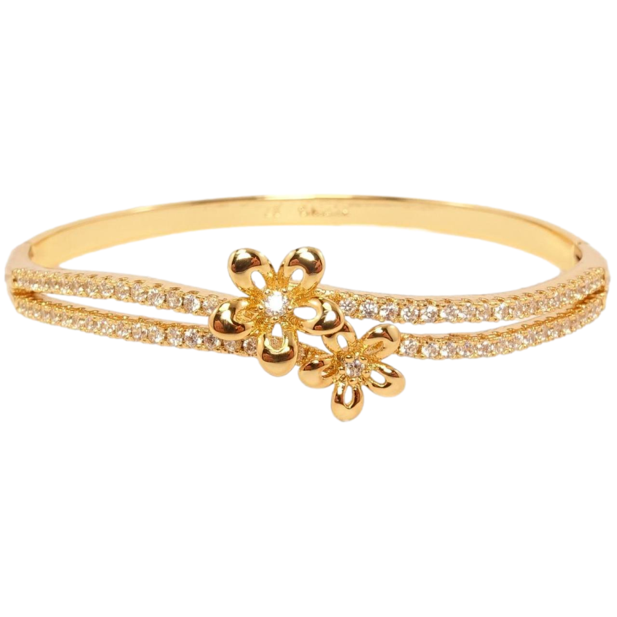 Браслет Xuping Позолота 18K Нежный цветочный орнамент ø 5,7см фото №1 Браслет Xuping Позолота 18K Нежный цветочный орнамент ø 5,7см фото №1