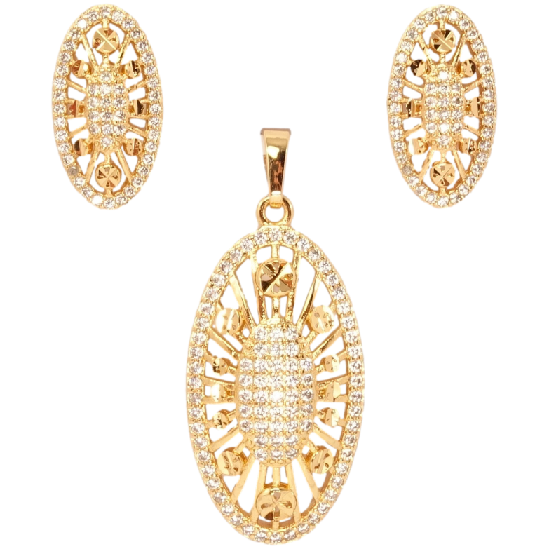 Набор Xuping Позолота 18K Серьги Кулон Утонченный орнамент фото №1