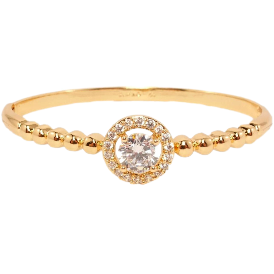 Браслет Xuping Позолота 18K Кристалл в обрамлении циркония ø 6см фото №1 Браслет Xuping Позолота 18K Кристалл в обрамлении циркония ø 6см фото №1