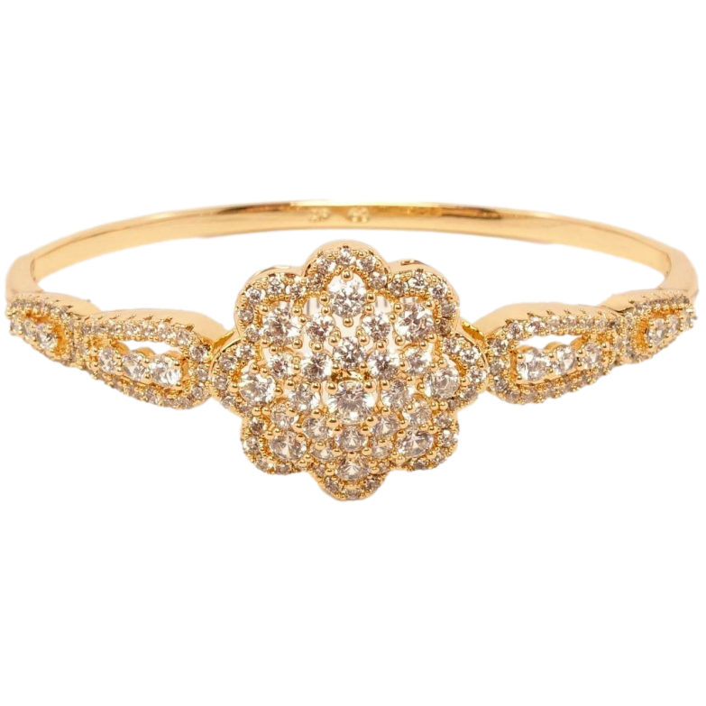 Браслет Xuping Позолота 18K Элегантный цветок с инкрустацией цирконием ø 6см фото №1 Браслет Xuping Позолота 18K Элегантный цветок с инкрустацией цирконием ø 6см фото №1