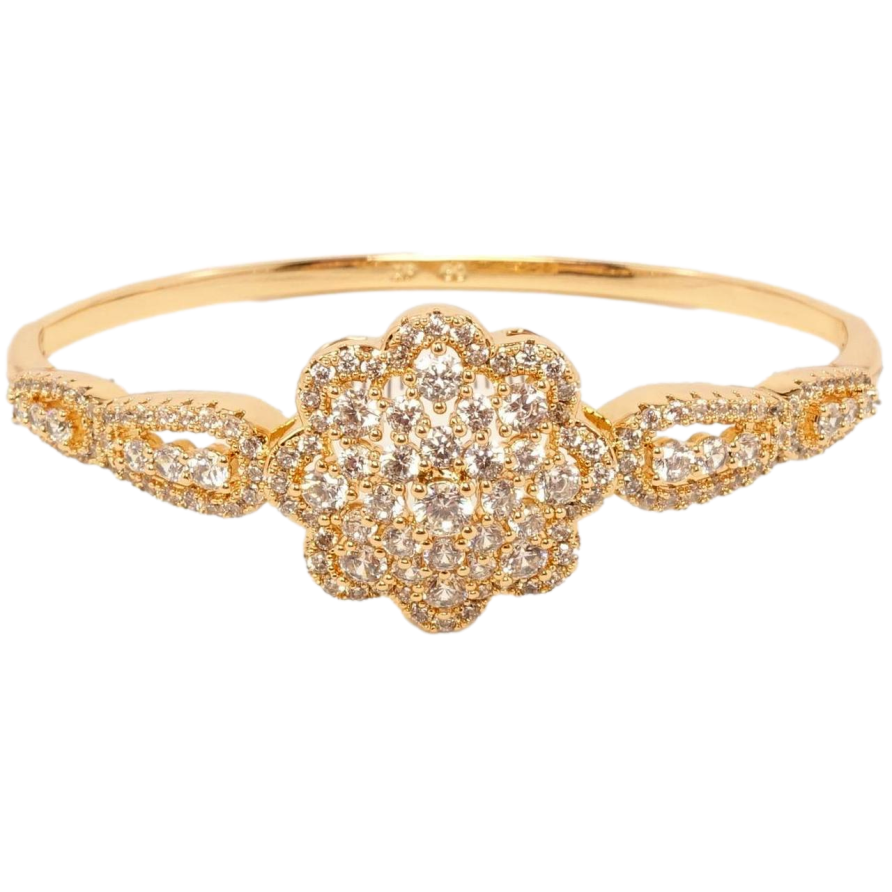 Браслет Xuping Позолота 18K Элегантный цветок с инкрустацией цирконием ø 6см фото №1 Браслет Xuping Позолота 18K Элегантный цветок с инкрустацией цирконием ø 6см фото №1