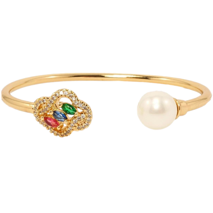 Браслет Xuping Позолота 18K Фігурна вставка з кольоровими кристалами та перлиною ø 6см, вільний довжина фото №17 Браслет Xuping Позолота 18K Фігурна вставка з кольоровими кристалами та перлиною ø 6см, вільний довжина фото №17