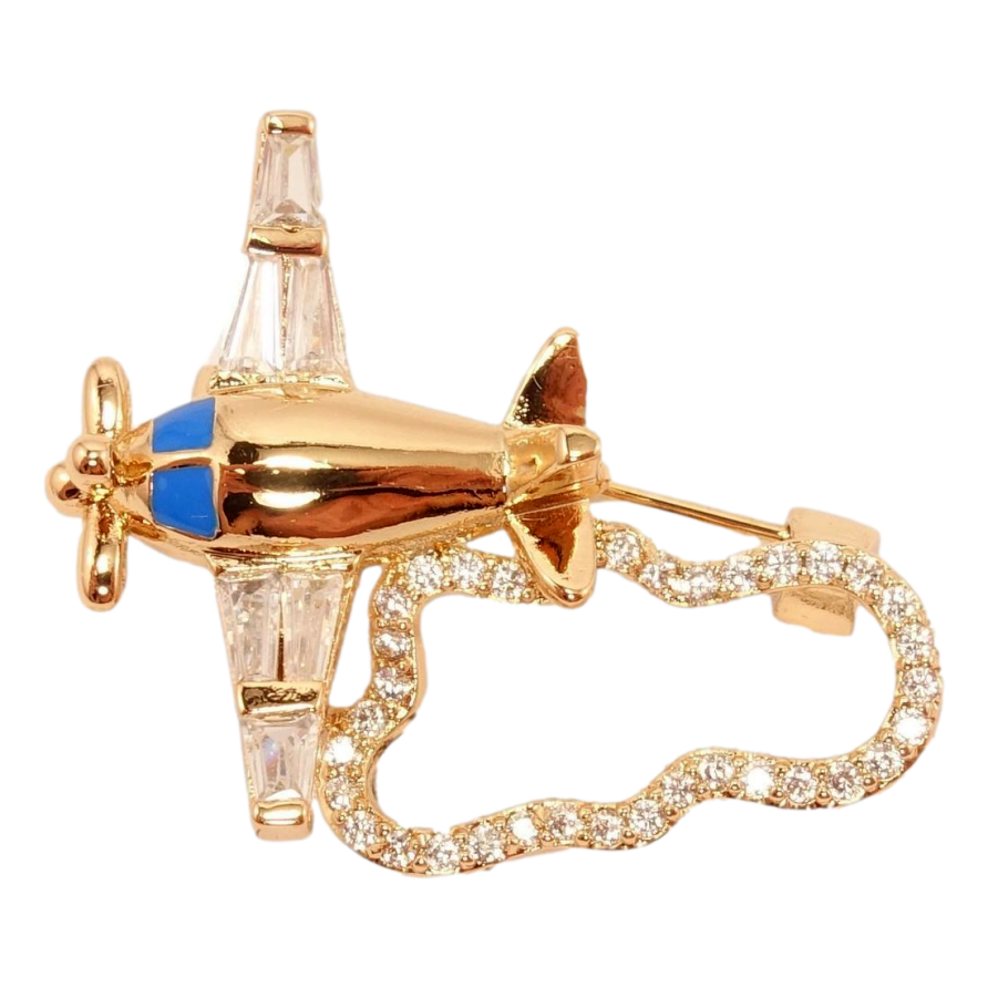 Брошка Xuping Позолота 18 До Літак фото №1 Брошка Xuping Позолота 18 До Літак фото №1
