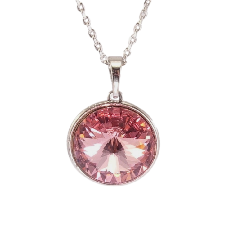 Кулон Xuping цвет Родий с кристаллами Swarovski на цепочке Кристалл Rose длина 40-45см х 1мм фото №3 Кулон Xuping цвет Родий с кристаллами Swarovski на цепочке Кристалл Rose длина 40-45см х 1мм фото №3