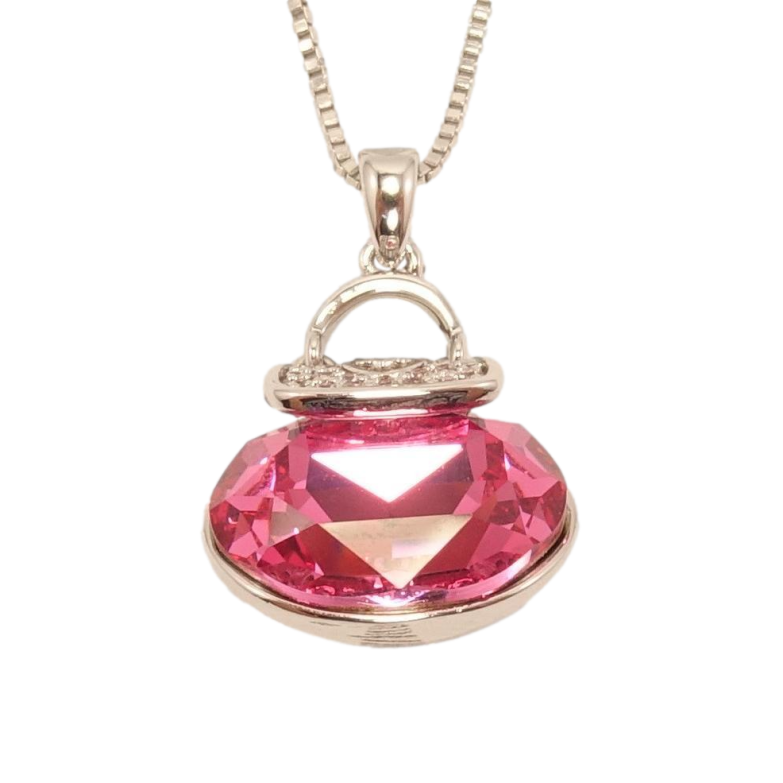 Кулон Xuping цвет Родий с кристаллами Swarovski на цепочке Сумочка кристалл Rose длина 46.5-52см фото №1 Кулон Xuping цвет Родий с кристаллами Swarovski на цепочке Сумочка кристалл Rose длина 46.5-52см фото №1