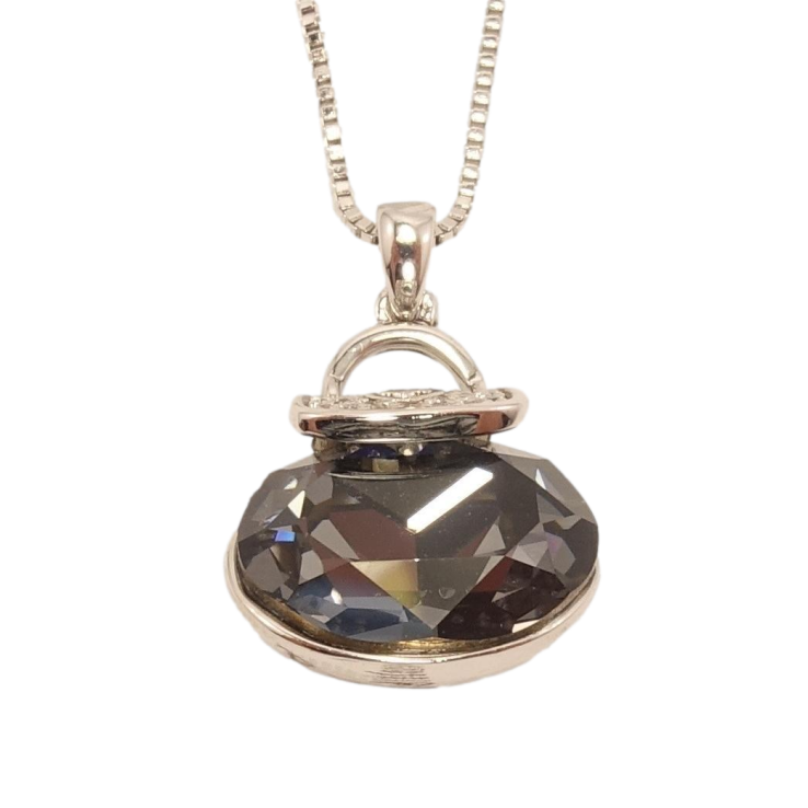 Кулон Xuping цвет Родий с кристаллами Swarovski на цепочке Сумочка кристалл Graphite длина 45.5-51см фото №22 Кулон Xuping цвет Родий с кристаллами Swarovski на цепочке Сумочка кристалл Graphite длина 45.5-51см фото №22