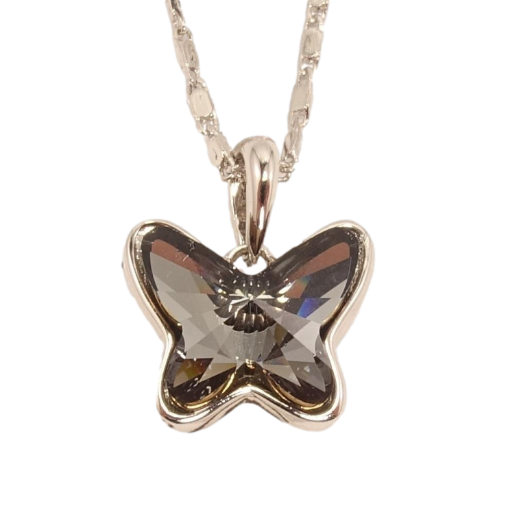 Кулон Xuping цвет Родий с кристаллами Swarovski на цепочке Кристалл бабочка Black Diamond длина 38.5-43.5см фото №23 Кулон Xuping цвет Родий с кристаллами Swarovski на цепочке Кристалл бабочка Black Diamond длина 38.5-43.5см фото №23