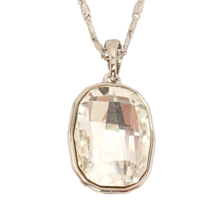 Кулон Xuping колір Родій із кристалами Swarovski на ланцюжку Кристал Clear довжина 38.5-43.5см фото №1