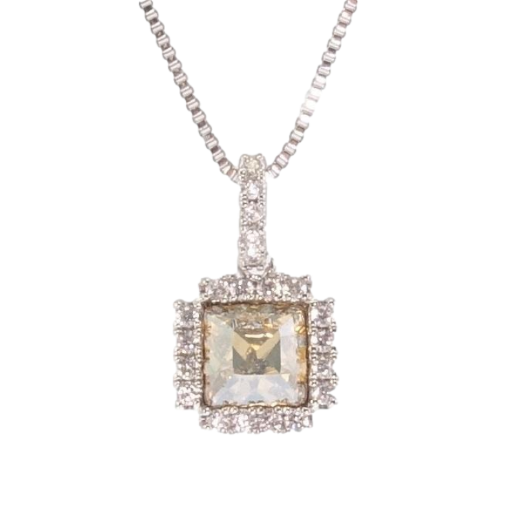 Кулон Xuping цвет Родий с кристаллами Swarovski на цепочке Кристалл Light Topaz в окружении кристаллов длина фото №8 Кулон Xuping цвет Родий с кристаллами Swarovski на цепочке Кристалл Light Topaz в окружении кристаллов длина фото №8