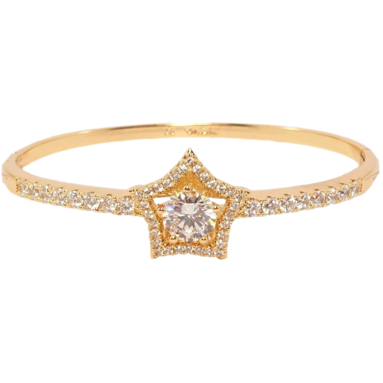 Браслет Xuping Позолота 18K Доріжка цирконію з кристальною зіркою ø 5,8см фото №1