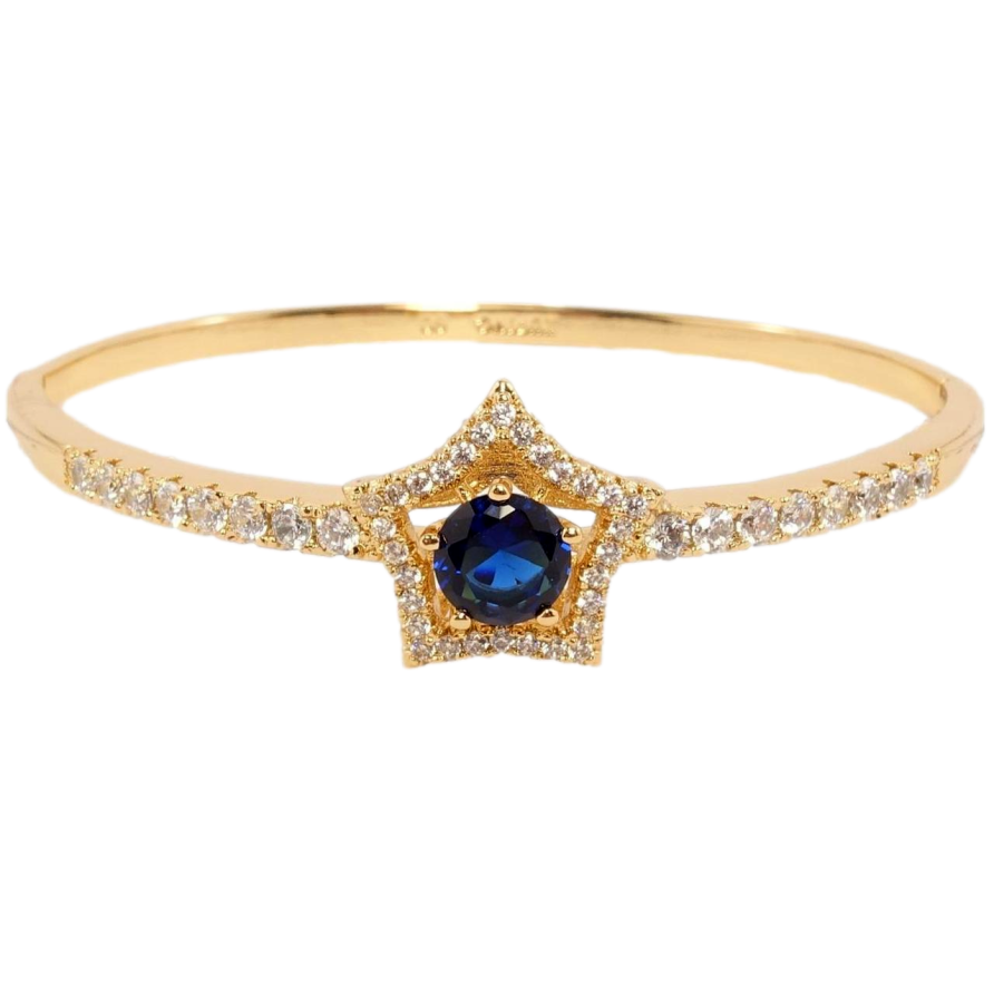 Браслет Xuping Позолота 18K Доріжка цирконію з синьою кришталевою зіркою ø 6см фото №1