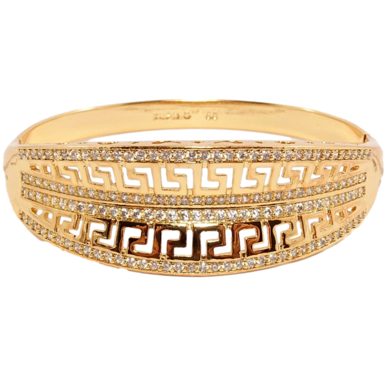 Браслет Xuping Позолота 18K Чудовий меандровий орнамент ø 6см фото №1 Браслет Xuping Позолота 18K Чудовий меандровий орнамент ø 6см фото №1