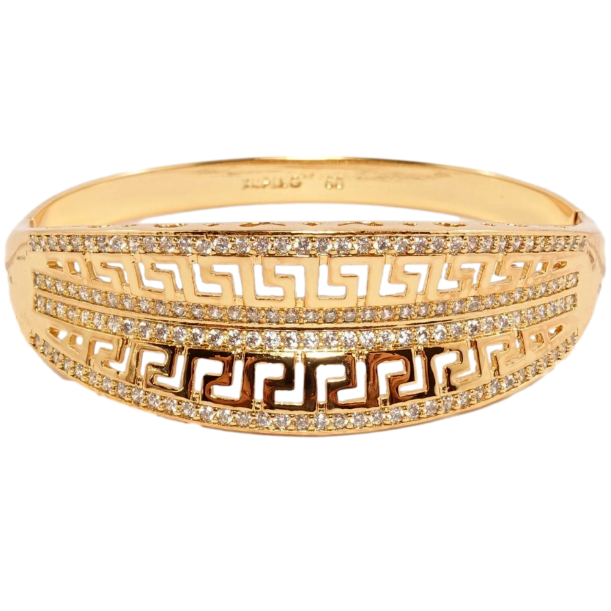 Браслет Xuping Позолота 18K Чудовий меандровий орнамент ø 6см фото №1 Браслет Xuping Позолота 18K Чудовий меандровий орнамент ø 6см фото №1