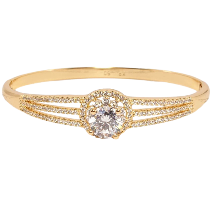 Браслет Xuping Позолота 18K Три лінії цирконій із кристалом у колі ø 6см фото №24 Браслет Xuping Позолота 18K Три лінії цирконій із кристалом у колі ø 6см фото №24