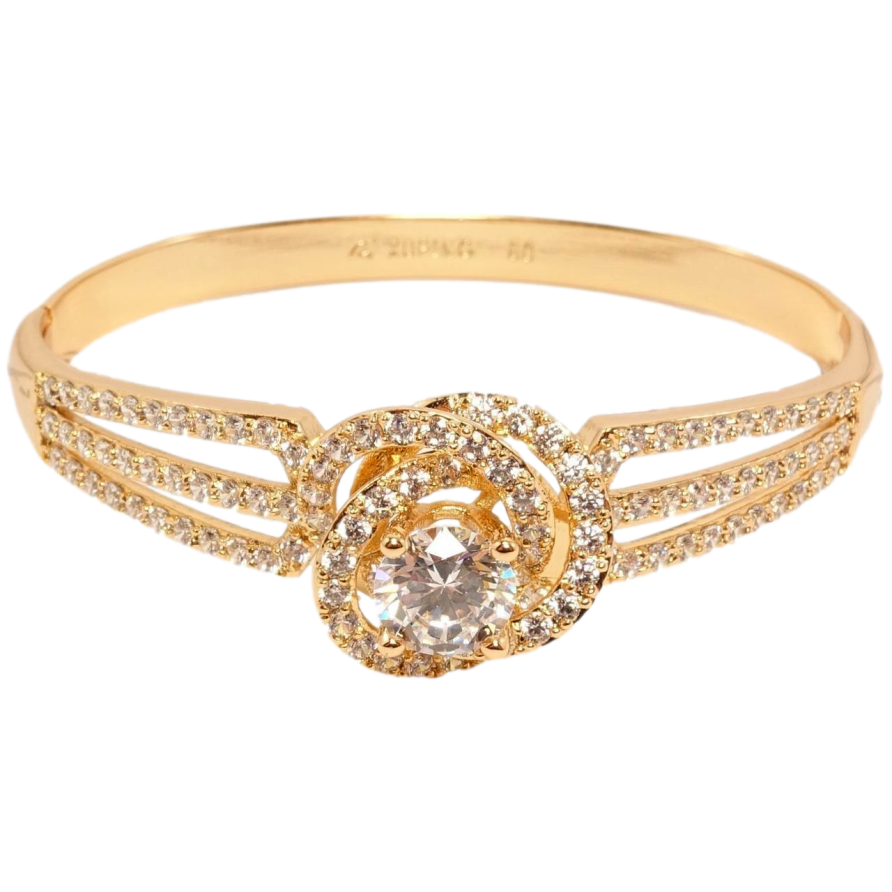 Браслет Xuping Позолота 18K Кристалл в изящном циркониевом цветке ø 6см фото №1 Браслет Xuping Позолота 18K Кристалл в изящном циркониевом цветке ø 6см фото №1