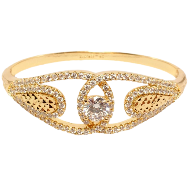 Браслет Xuping Позолота 18K Сплетение декоративных петелек с кристаллом ø 6см фото №19