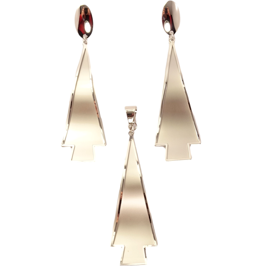 Набор Xuping Родий Серьги Кулон Крупные стильные подвески фото №1