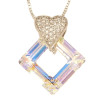 Кулон Xuping колір Родій із кристалами Swarovski на ланцюжку Ромб із кристала Shimmer із серцем довжина 39,5-45см фото №2
