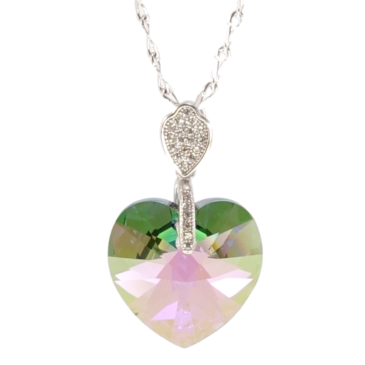 Кулон Xuping колір Родій із кристалами Swarovski на ланцюжку Кристал серця Vitrail Light довжина 39-44см фото №21