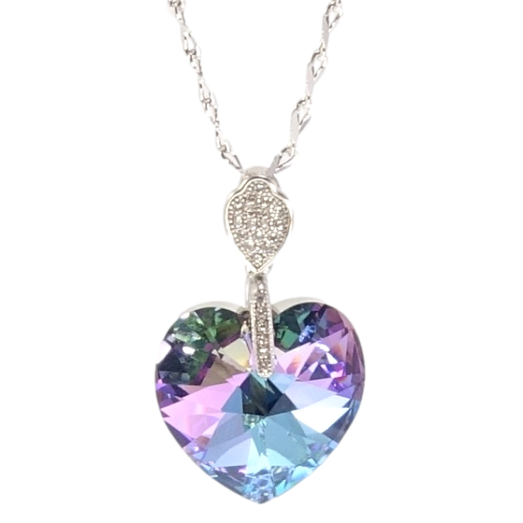 Кулон Xuping цвет Родий с кристаллами Swarovski на цепочке Кристалл сердечко Paradise Shine длина 39-44.5см фото №2 Кулон Xuping цвет Родий с кристаллами Swarovski на цепочке Кристалл сердечко Paradise Shine длина 39-44.5см фото №2