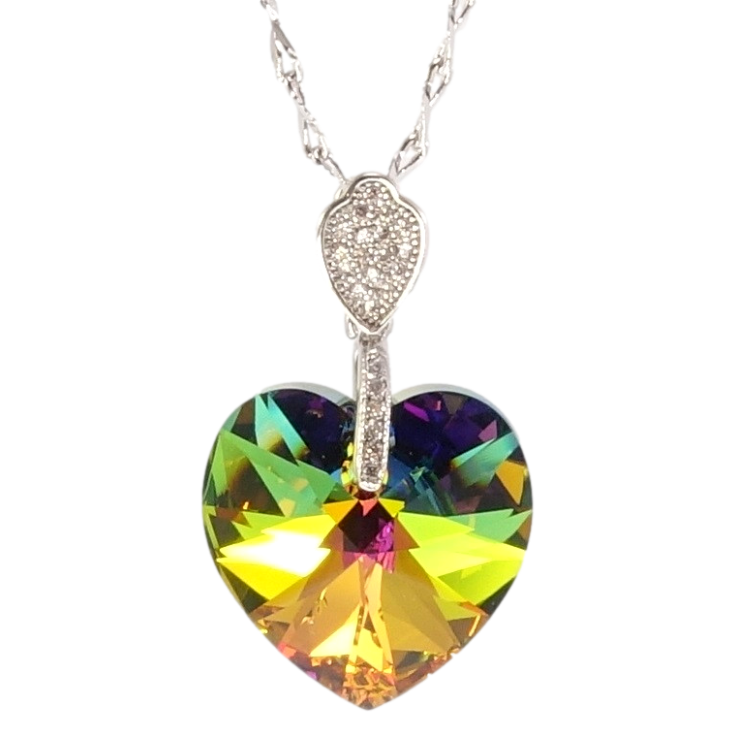 Кулон Xuping цвет Родий с кристаллами Swarovski на цепочке Кристалл сердечко Vitrail Medium длина 39-44см фото №7 Кулон Xuping цвет Родий с кристаллами Swarovski на цепочке Кристалл сердечко Vitrail Medium длина 39-44см фото №7