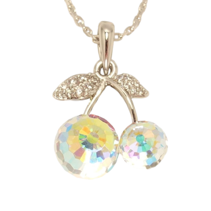 Кулон Xuping колір Родій з кр-ми Swarovski на ланцюжку Вишеньки з кристалами АВ довжина 39,5-44,5см фото №24 Кулон Xuping колір Родій з кр-ми Swarovski на ланцюжку Вишеньки з кристалами АВ довжина 39,5-44,5см фото №24