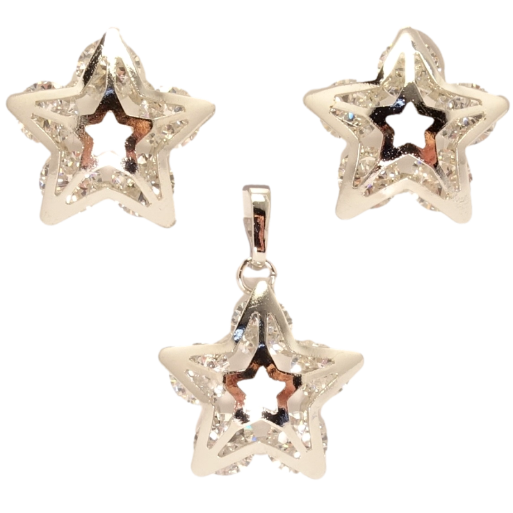 Набір Xuping Родій Сережки Кулон Зірки з кристалами фото №25