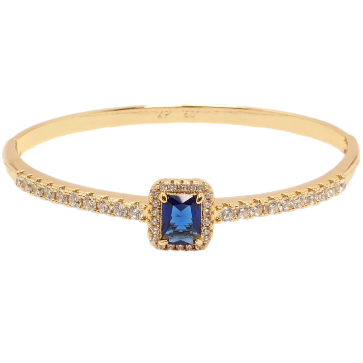 Браслет Xuping Позолота 18K Синий кристалл в обрамлении циркония на дорожке циркония ø 6см фото №25
