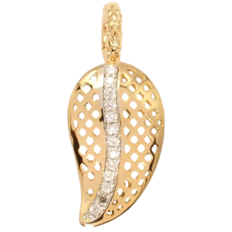 Кулон Xuping Позолота + Родий Листик с дорожкой циркония фото №1