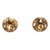 Серьги Xuping цвет 18K с кристаллами Swarovski пусеты Кристалл Topaz в ободковой оправе ø 10мм фото №2