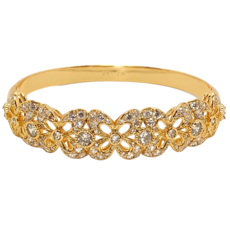 Браслет Xuping Позолота 18K Квітковий орнамент із цирконієм ø 6см фото №7