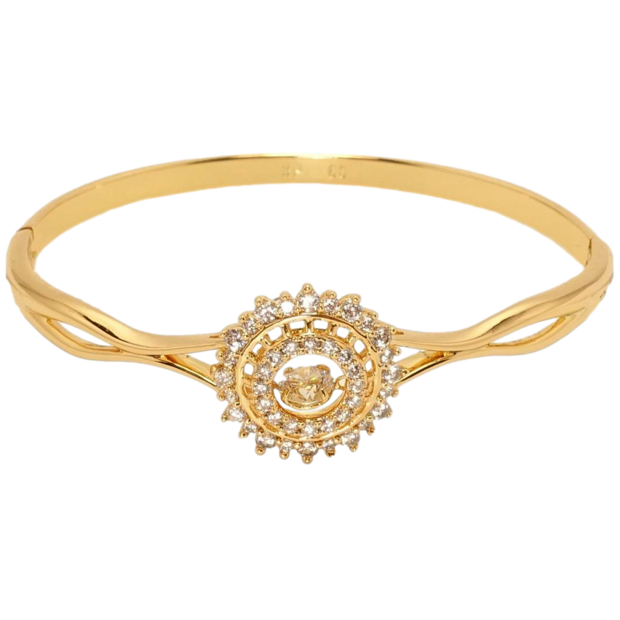 Браслет Xuping Позолота 18K Утонченный орнамент кругами циркония с танцующим камнем ø 6см фото №1