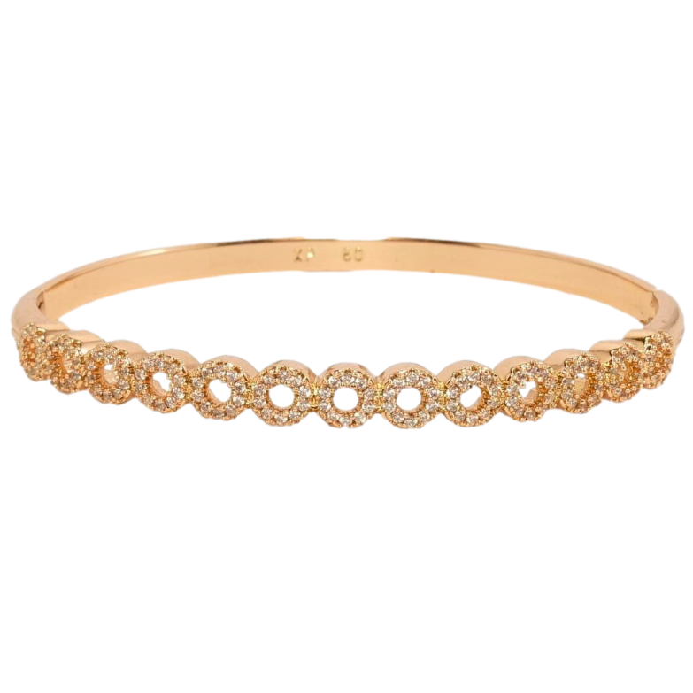 Браслет Xuping Позолота РО Дорожка колечек с цирконием ø 6см фото №1