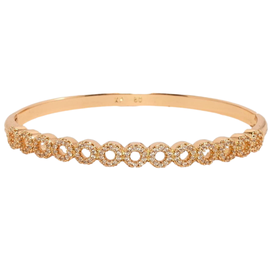 Браслет Xuping Позолота РО Дорожка колечек с цирконием ø 6см фото №1