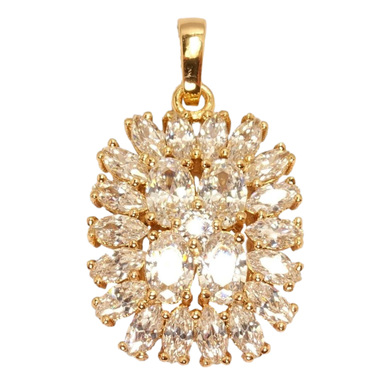 Кулон Xuping Позолота 18 К Флористический узор с инкрустацией кристаллами фото №1